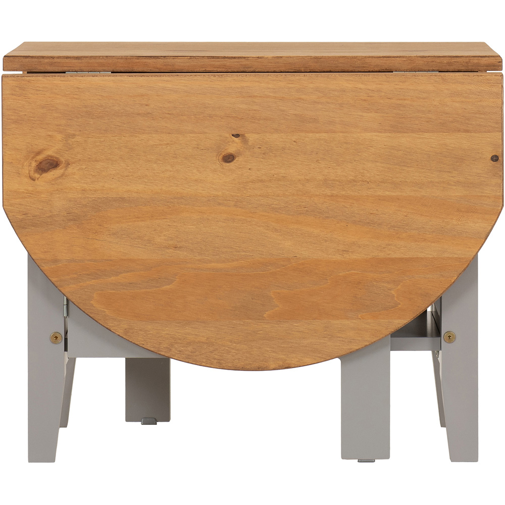 Seconique Santos Single Shelf Drop Leaf Grey Distressed Waxed Pine Coffee Table Image 4