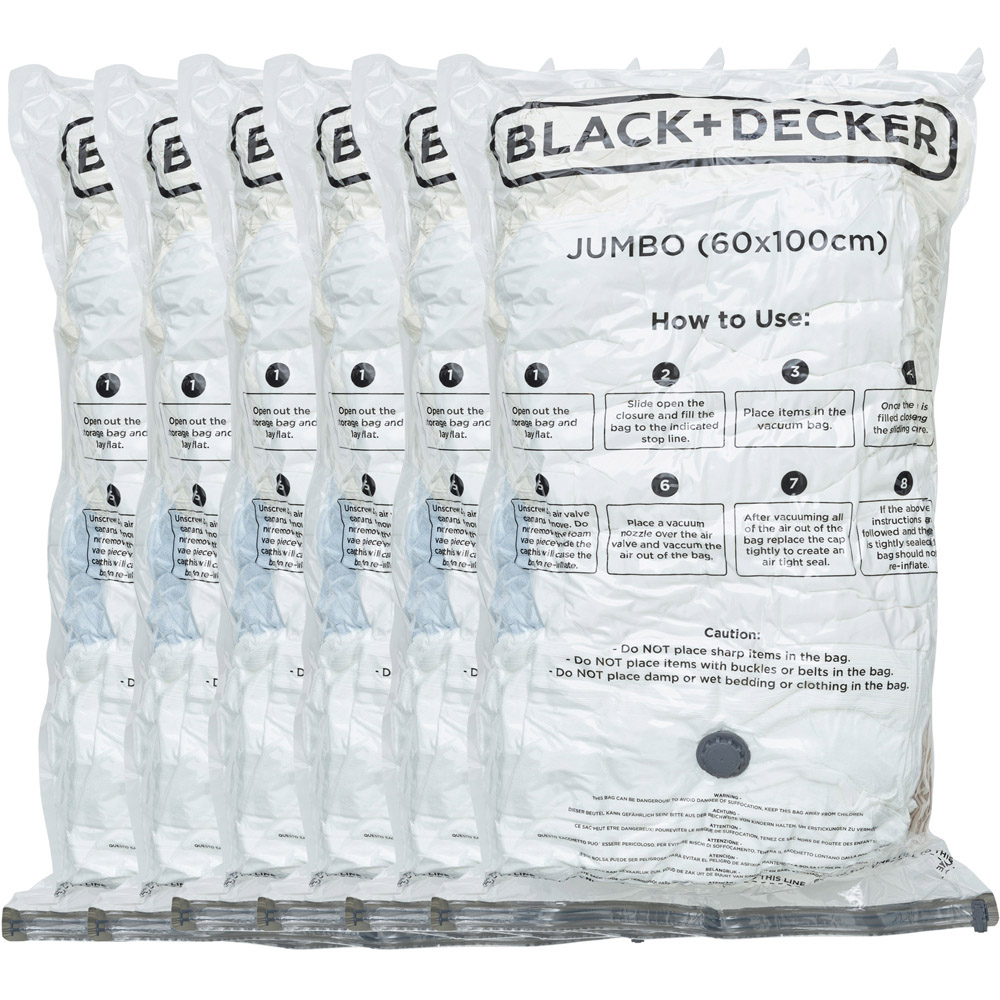 Black + Decker Extra Jumbo Vacuum Storage Bag 6 Pack Image 1