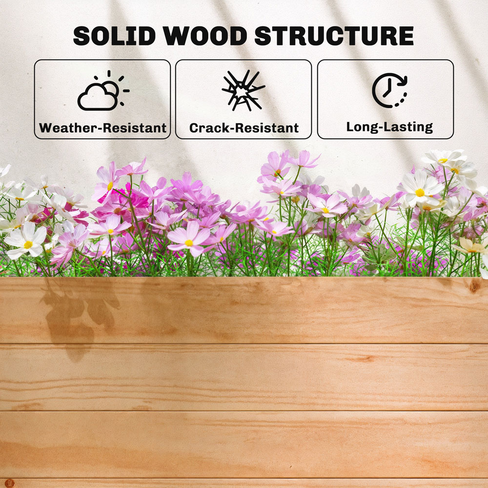 Outsunny Natural Raised Garden Bed with Trellis 114 x 200 x 44cm Image 7