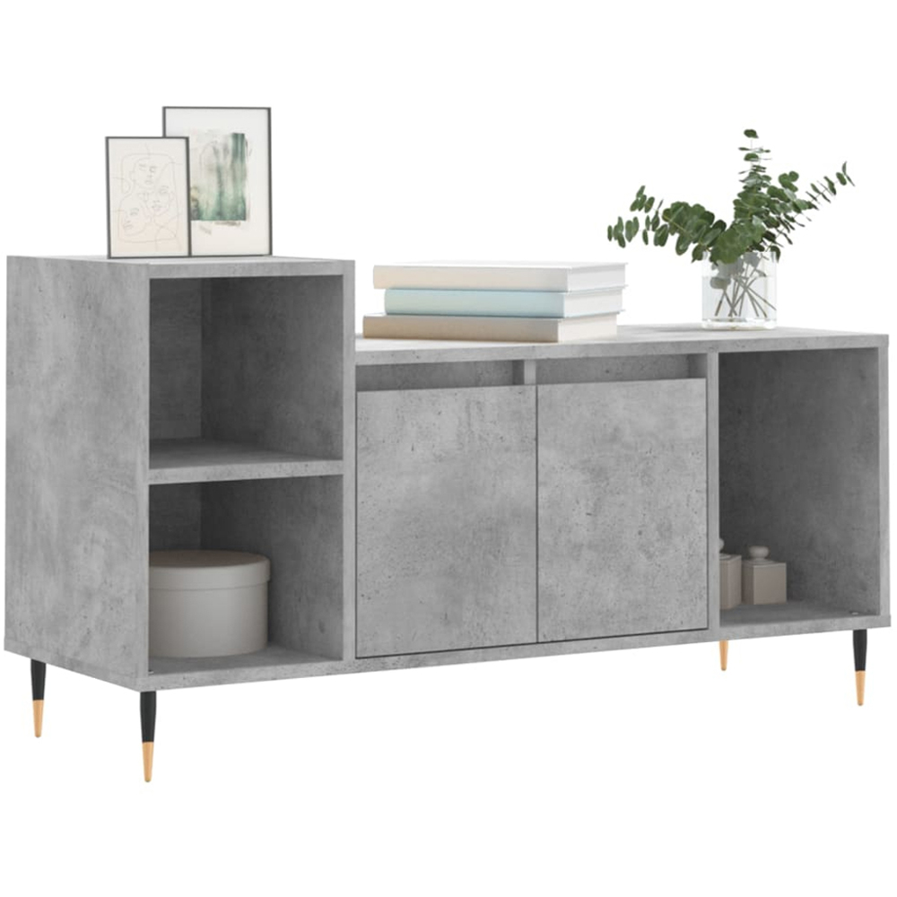 vidaXL 2 Door 3 Shelf Concrete Grey TV Cabinet with RGB LED Lights Image 3
