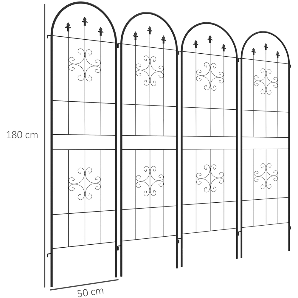 Outsunny 6 x 2ft Arrow Design Metal Trellis Set of 4 Image 9
