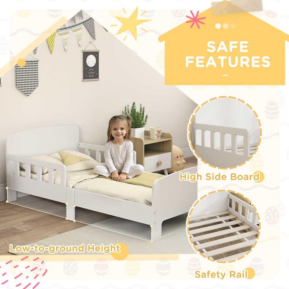 AIYAPLAY White Kids Toddler Bed Frame Image 8