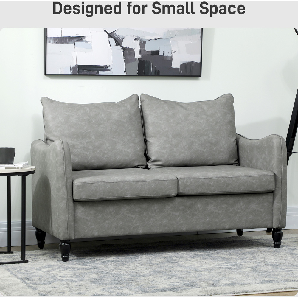 Portland 2 Seater Grey Modern Sofa Image 6