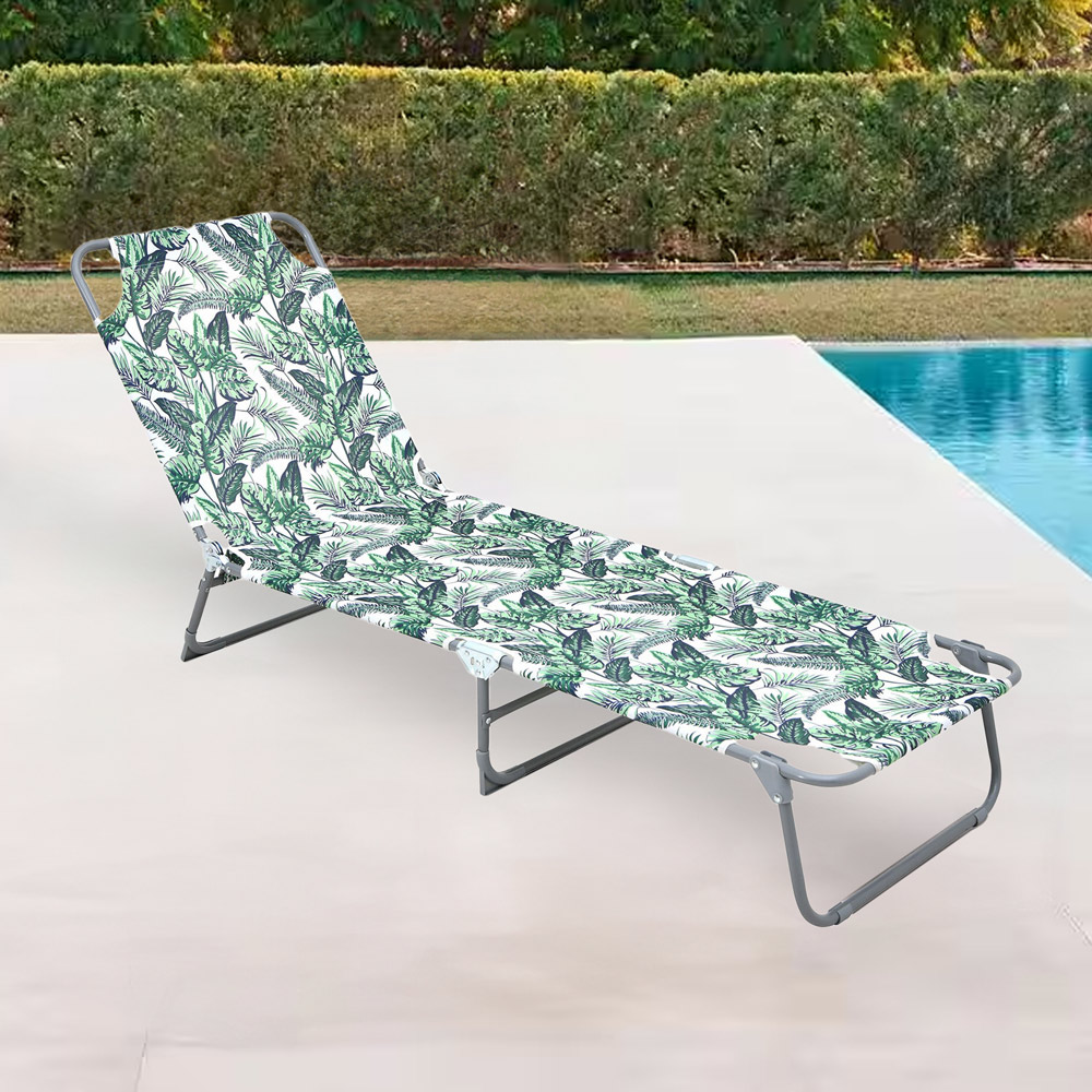 Outdoor Essentials Cheese Leaf Sun Lounger Image 1
