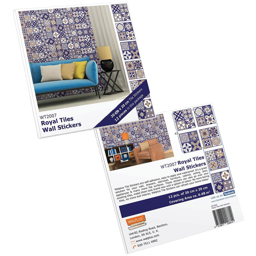 Walplus Royal Tiles Deep Blue Tile Sticker 12 Pack Image 5