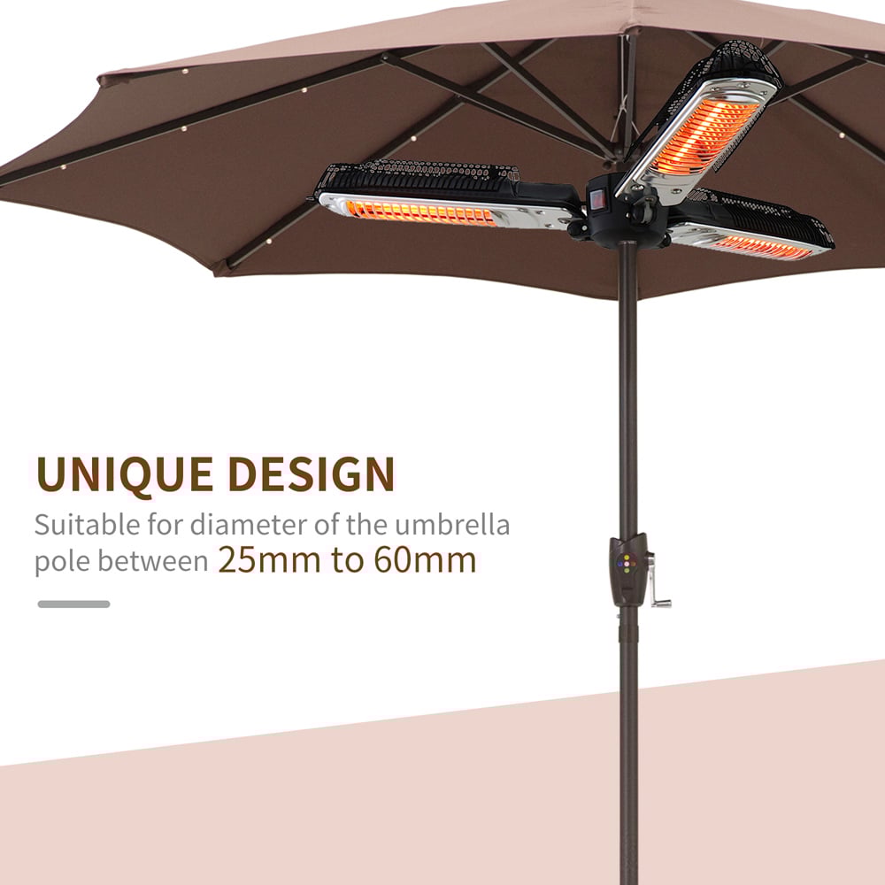 Outsunny Infrared Quartz Electric Parasol Heater 2000W Image 4
