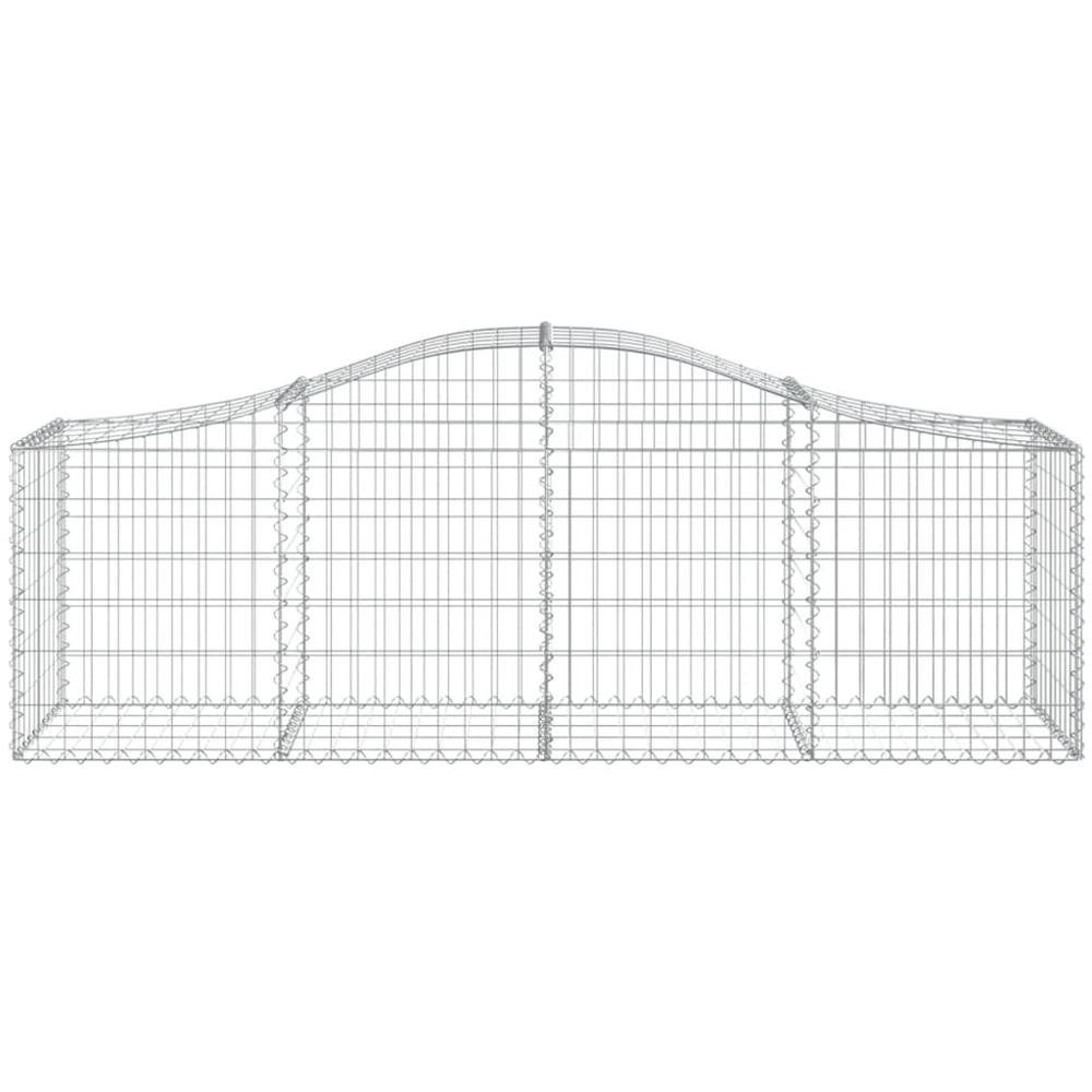 vidaXL Silver Galvanised Iron Arched Gabion Basket 200 x 50 x 60/80cm 15 Pack Image 2