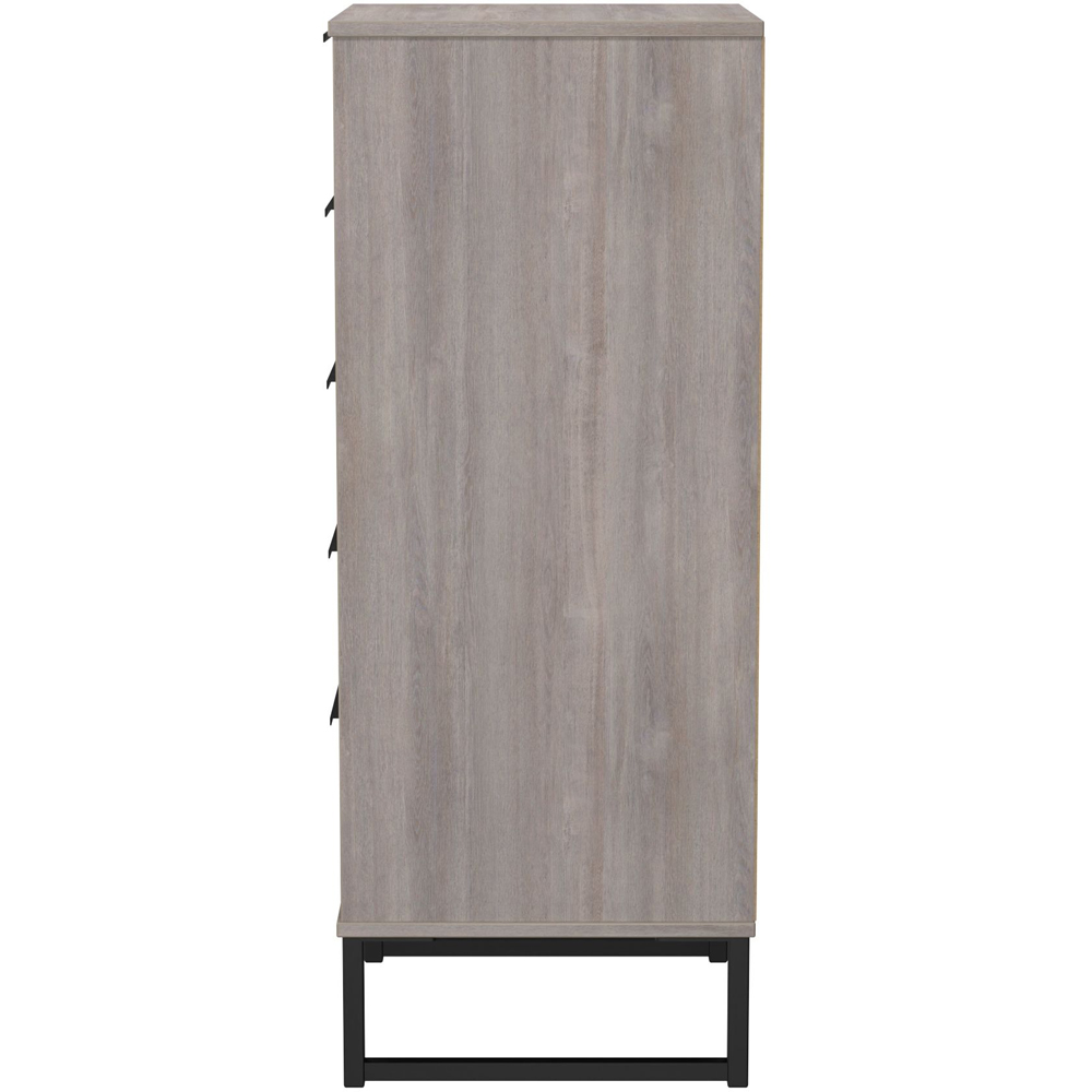Crowndale Hong Kong 5 Drawer Grey Oak Tall Bedside Cabinet Ready Assembled Image 3