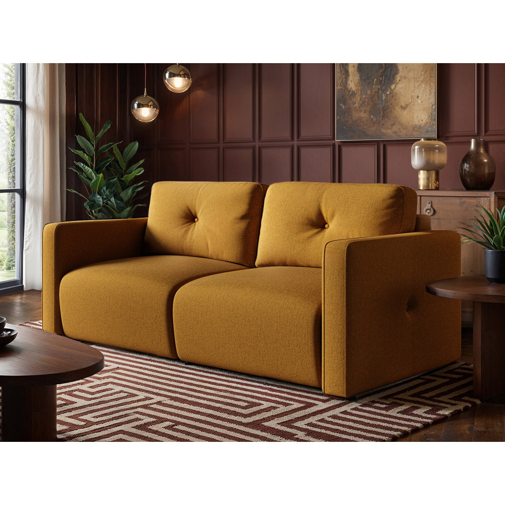 Solace+Co Wilfie 3 Seater Mustard Chenille Sofa Image 6