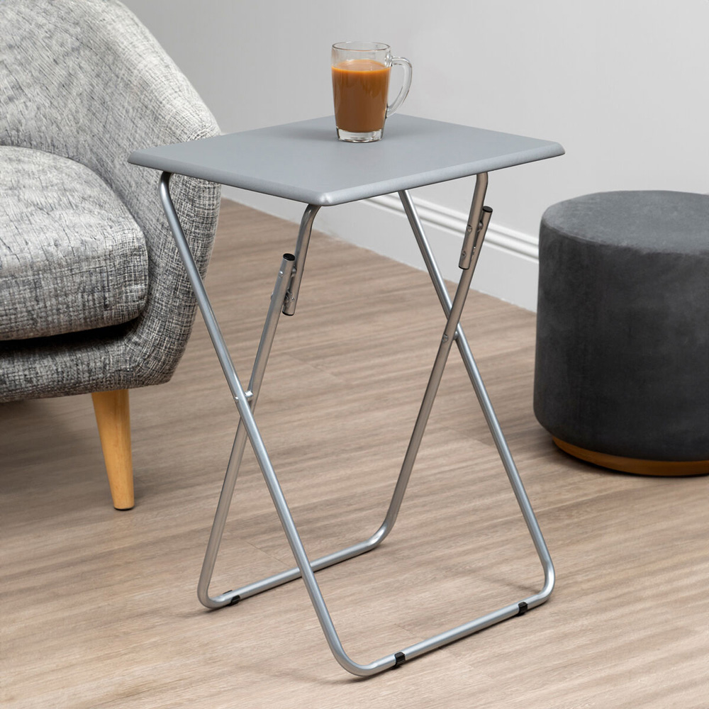 Premier Housewares Grey Folding Side Table Image 3