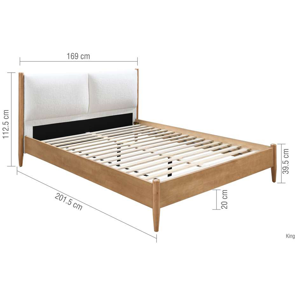 Birlea Marley King Size Oak Effect Linen Bed Image 9
