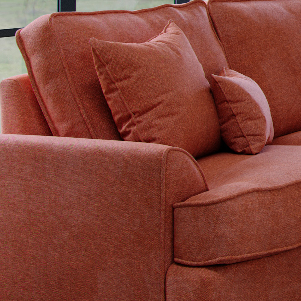 Alba City 3 Seater Ruby Fabric Sofa Image 3