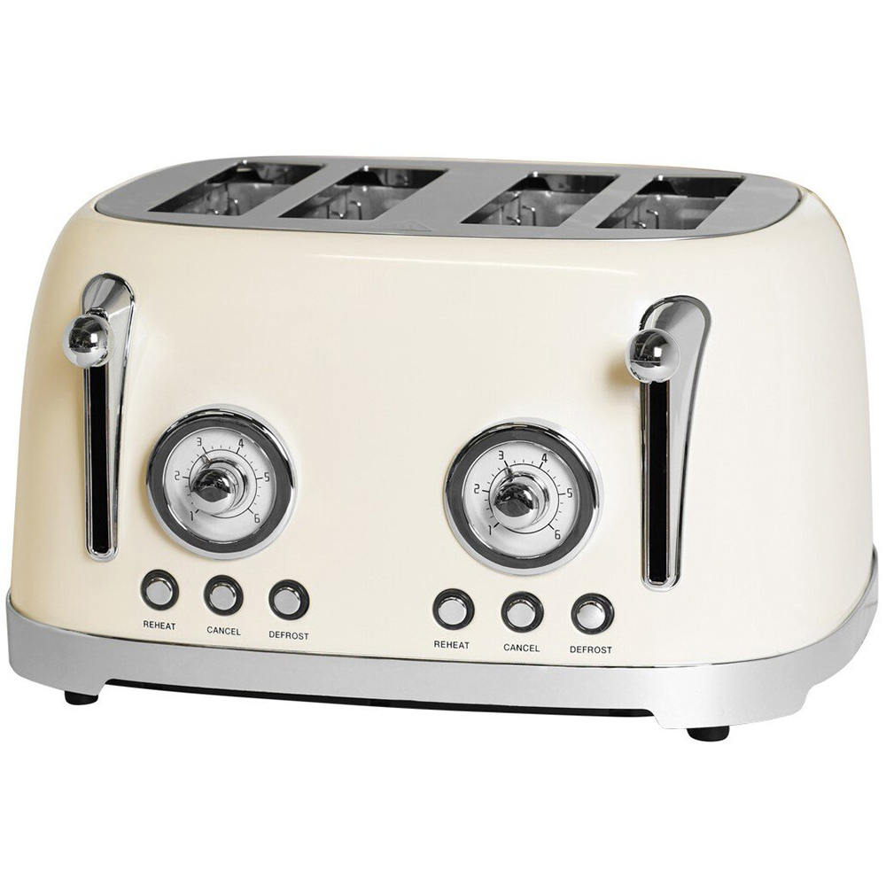 Retro 4 Slice Toaster Cream Image 1