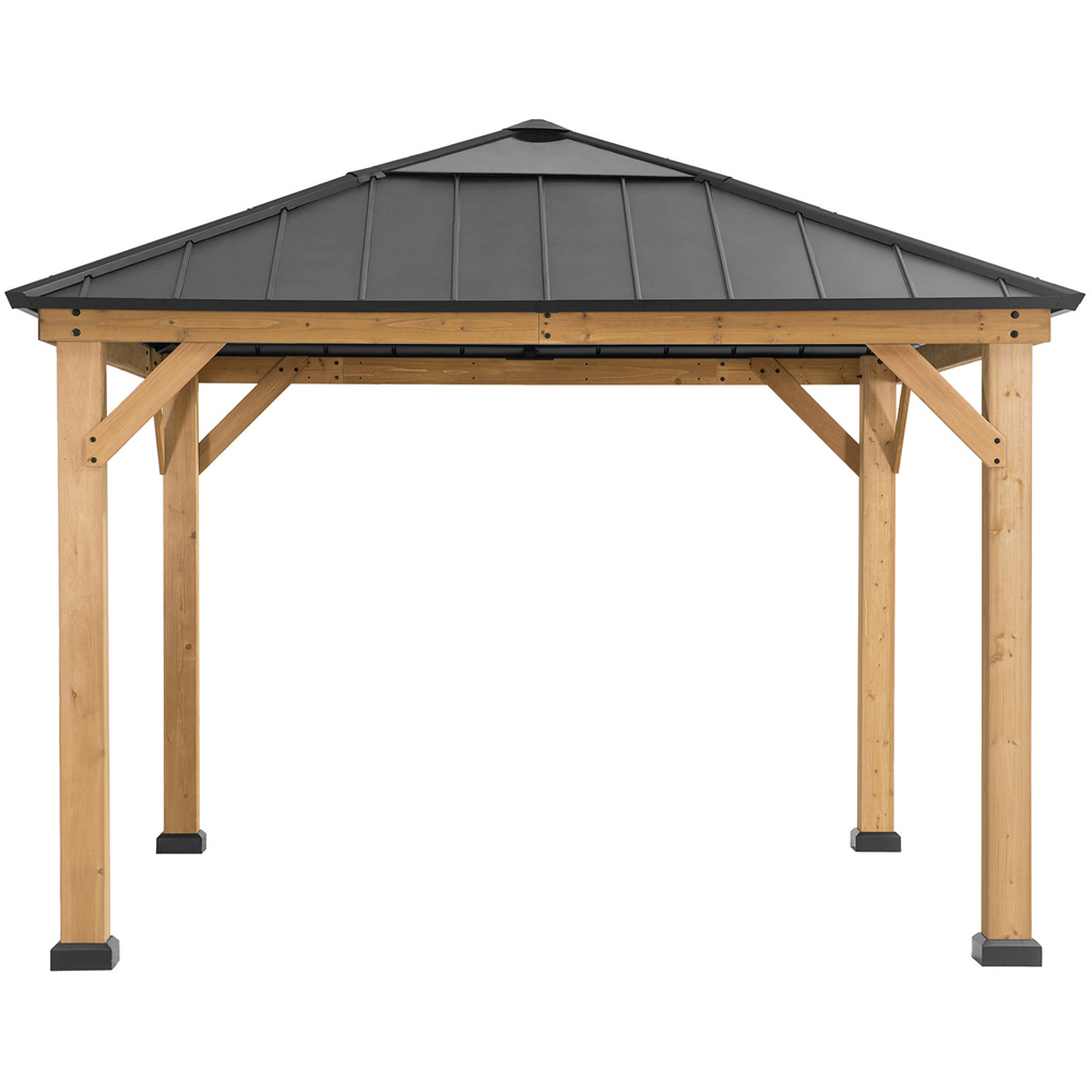 Sunjoy Pirin 3.36 x 3.36m Anthracite Cedar Wood Gazebo Image 2
