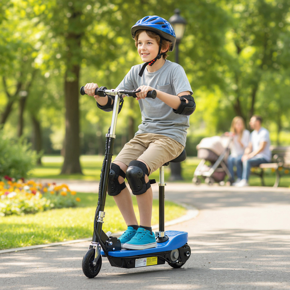 Tommy Toys Blue Foldable Powered Kick Scooter 120W Image 2