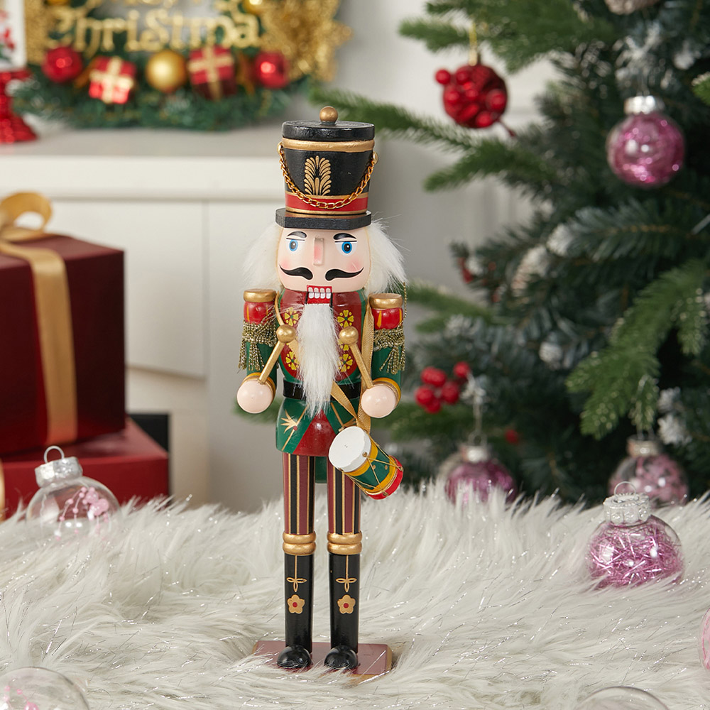 Living and Home Wooden Nutcracker Soldier Christmas Ornament Image 2