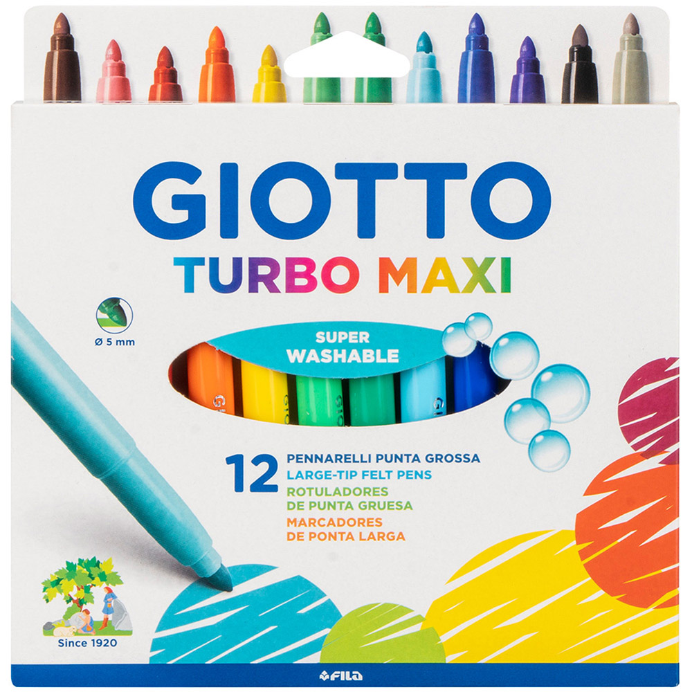 Giotto Turbo Maxi Fibre Pen 12 Pack Image 1