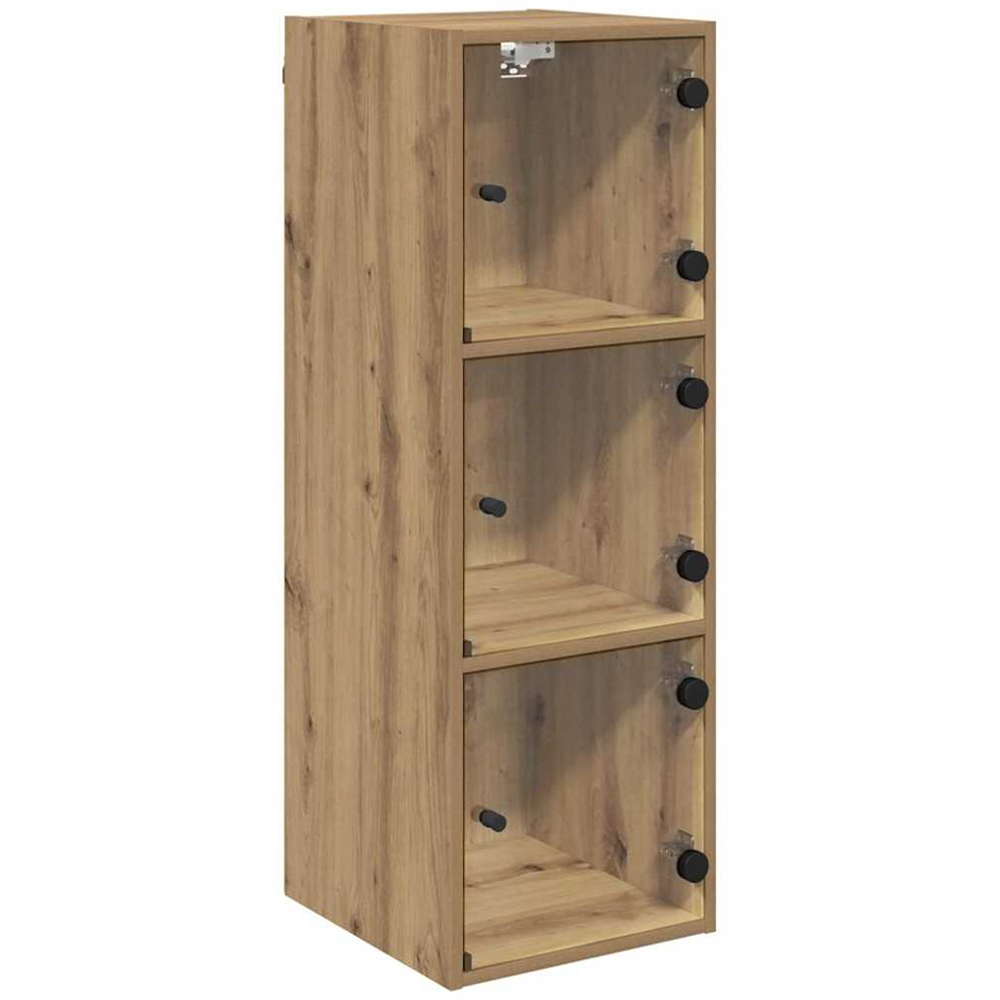 vidaXL 3 Glass Door Artisan Oak Wall Cabinet Image 2