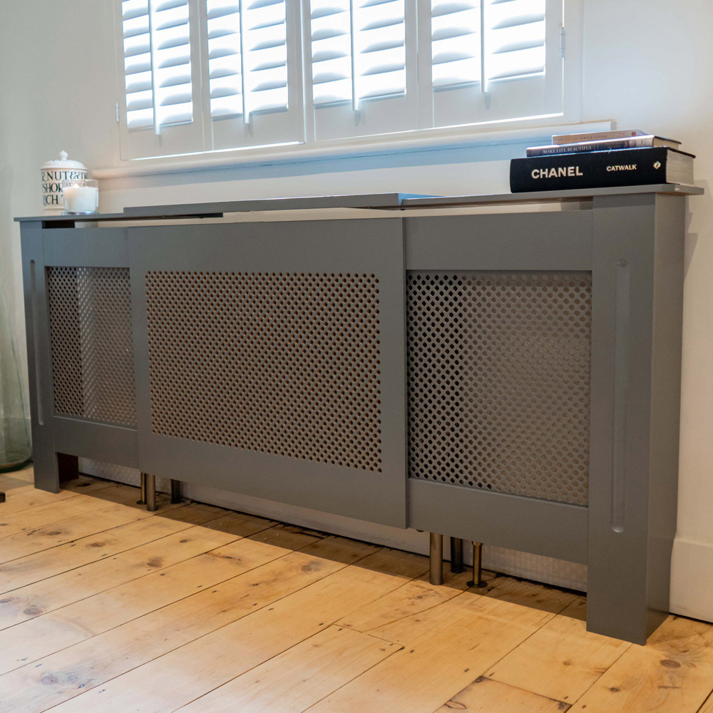 Jack Stonehouse Matt Grey Diamond Grill Radiator Cover Adjustable Image 2