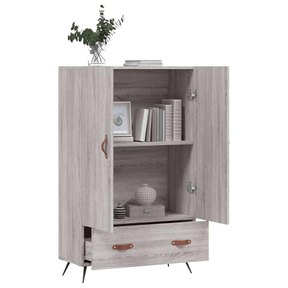 vidaXL 2 Door Single Drawer Grey Sonoma Highboard Image 3