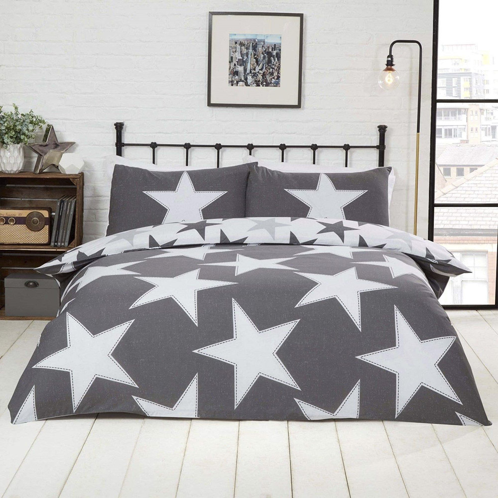 Rapport Home Double Grey All Stars Duvet Set Image 1