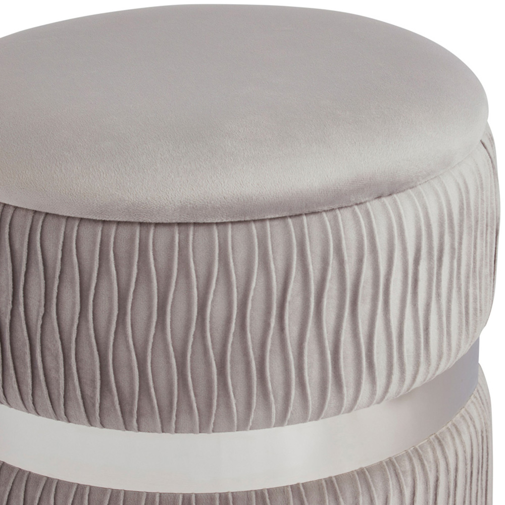 GFW Eden Grey Soft Velvet Storage Stool Image 4