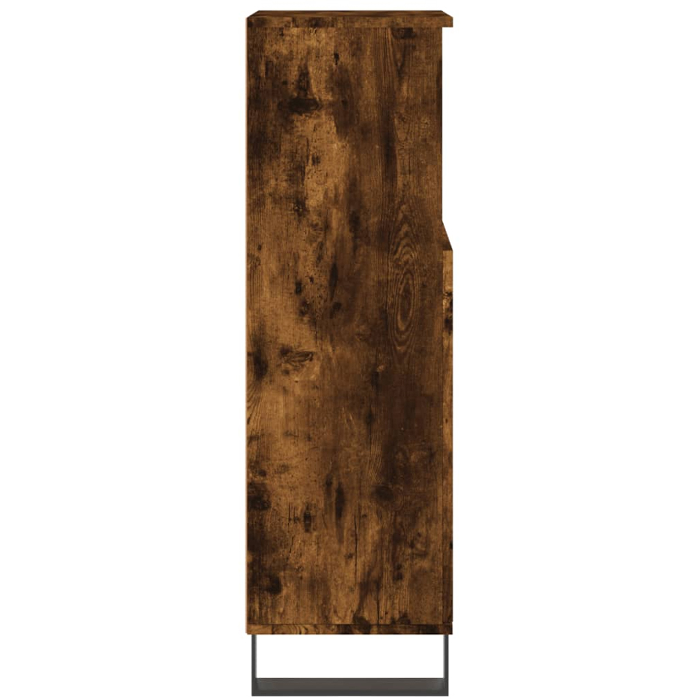 vidaXL Single Door Smoked Oak Bathroom Cabinet Image 7