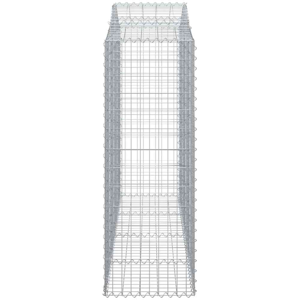 vidaXL Silver Galvanised Iron Arched Gabion Basket 200 x 50 x 140/160cm 18 Pack Image 3