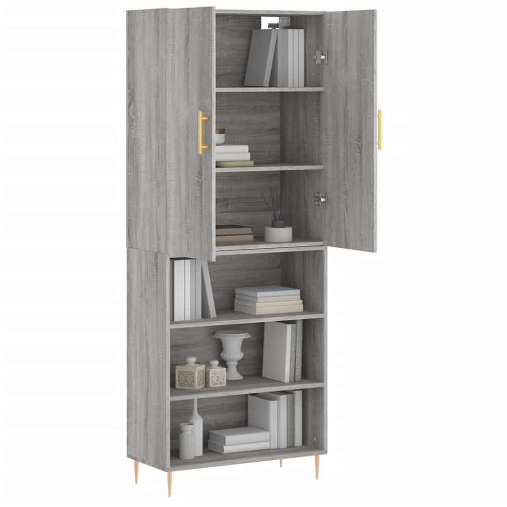 vidaXL 2 Door 3 Shelf Grey Sonoma Highboard Image 3
