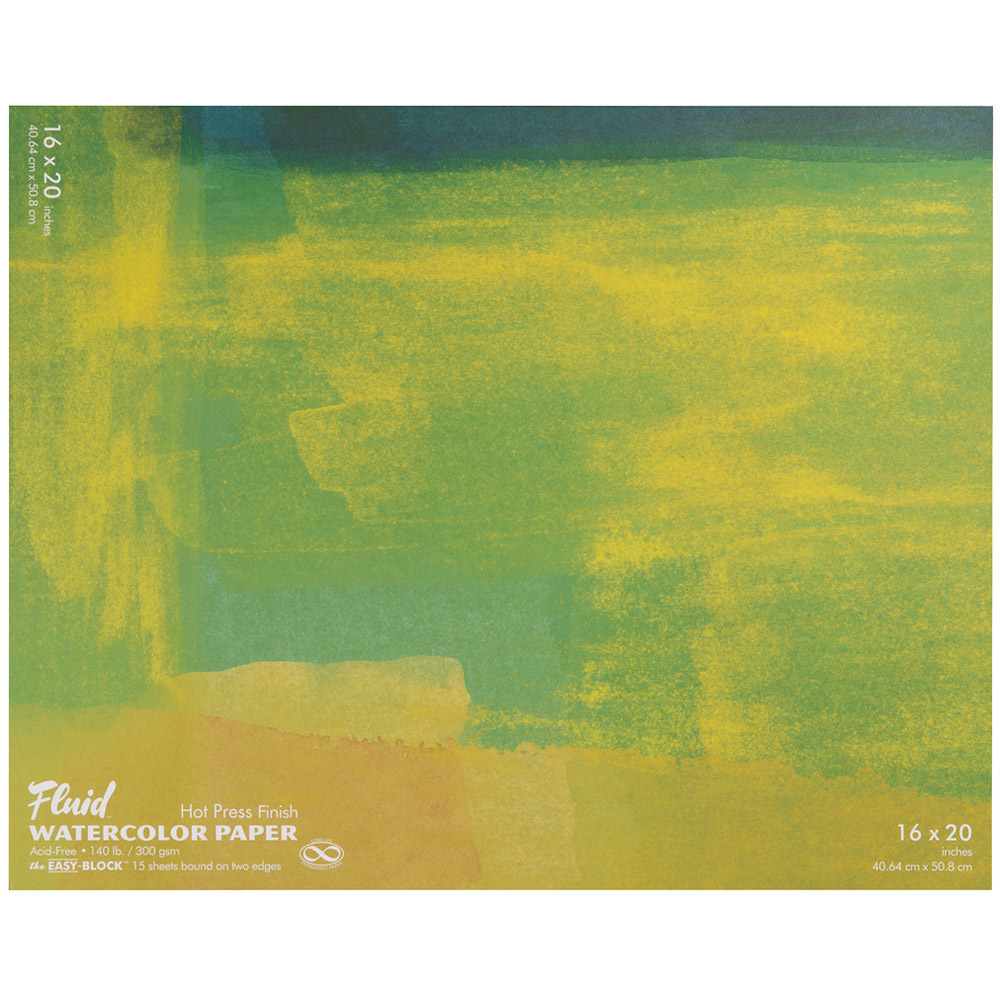 Speedball Fluid White Hot Press Watercolour Paper Block 16 x 20inch Image