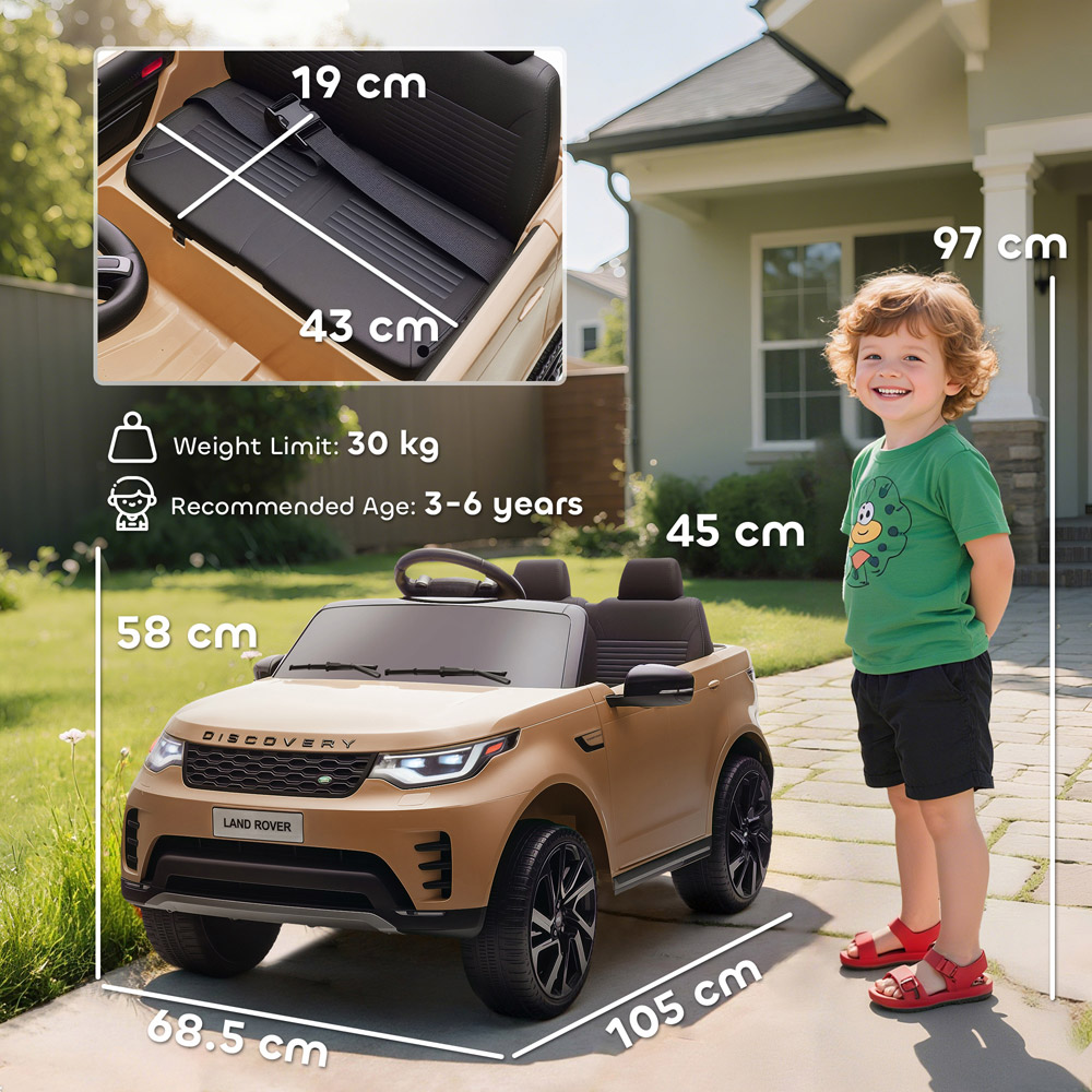 Tommy Toys Khaki Land Rover Discovery Licensed Kids Electric Car with Remote 12V Image 9