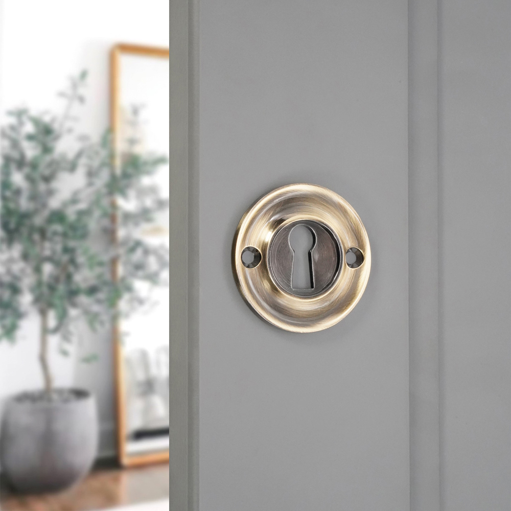 Spira Brass Slimline Standard Antique Brass Escutcheon Image 2
