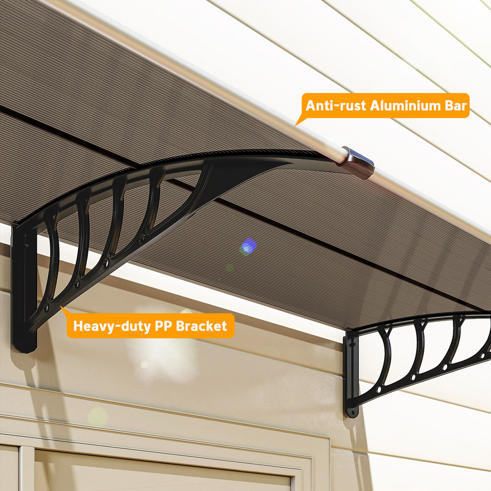 Outsunny Brown Window and Door Canopy Awning 2 x 0.96m Image 7