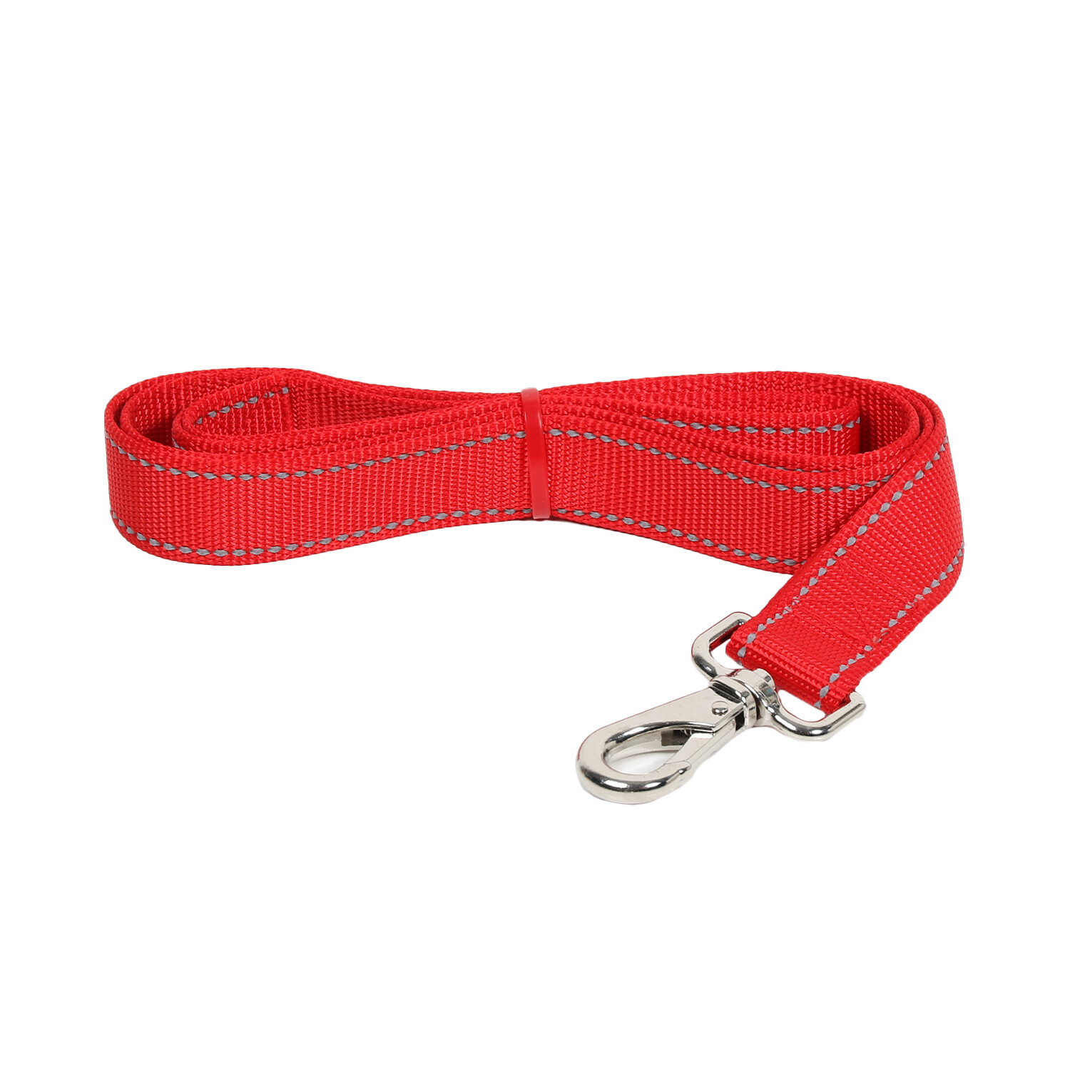 Reflective Nylon Dog Lead - Red / Large Image 2