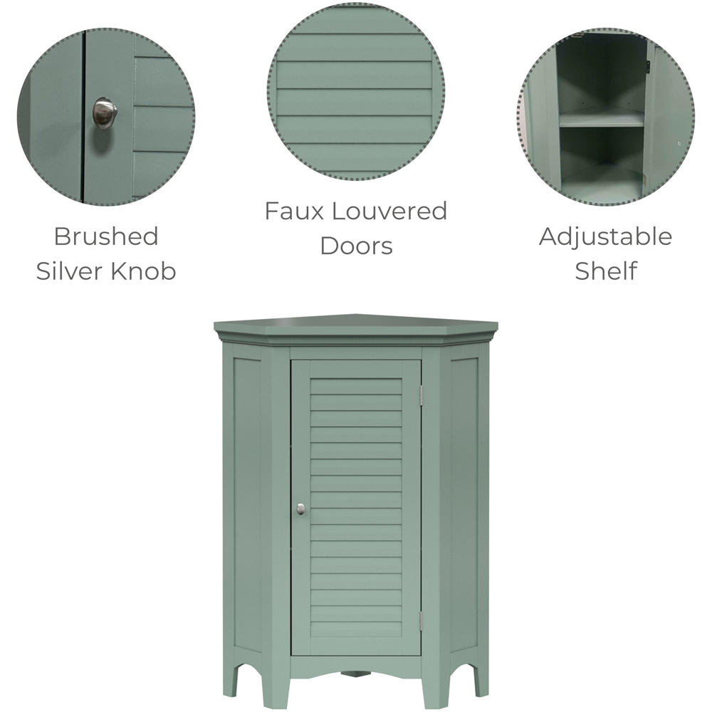 Teamson Home Glancy Single Door Sage Green Wooden Corner Stand Floor Cabinet 32 inch Image 7