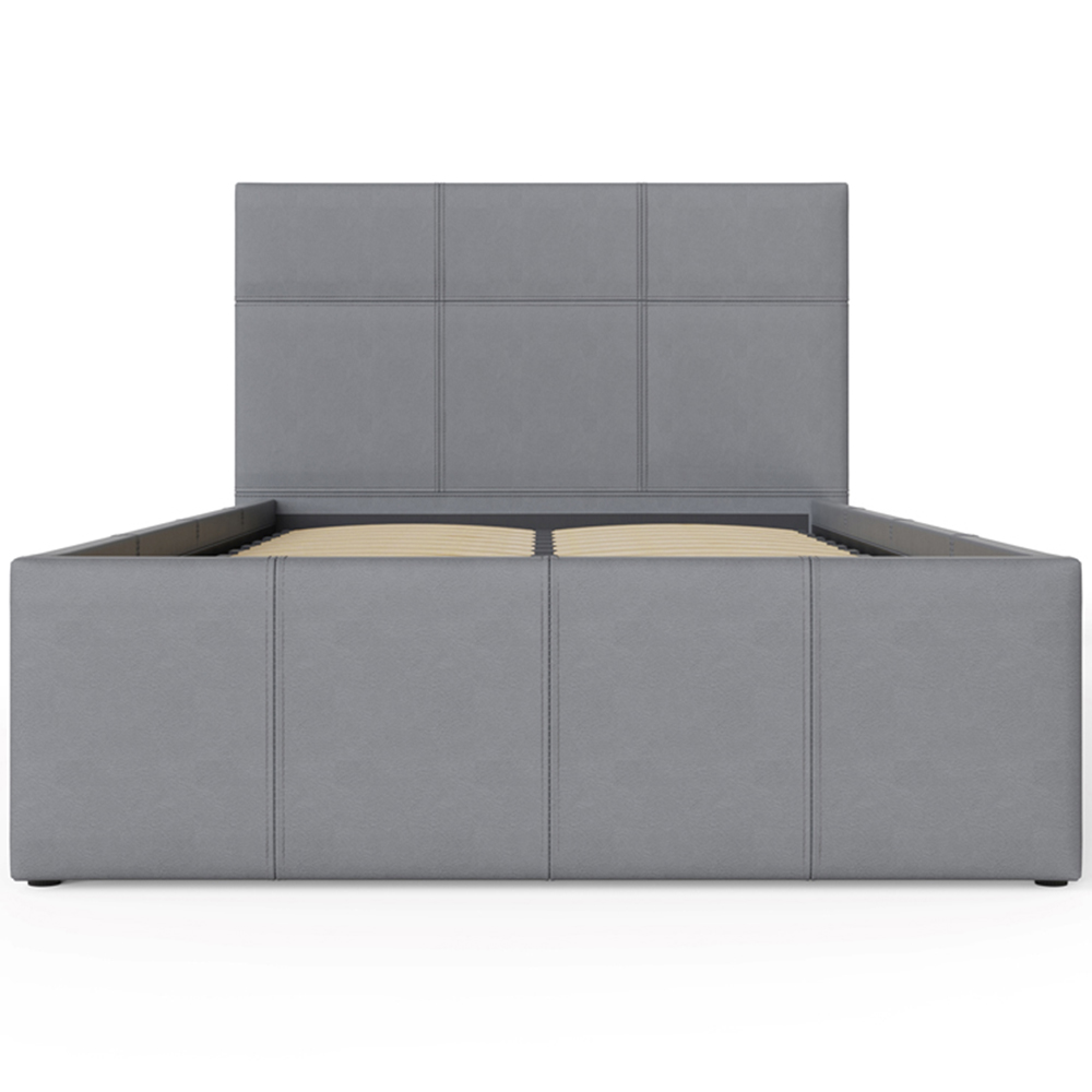 GFW Single Grey Faux Leather End Lift Ottoman Bed with Bonnell Mattress Image 5