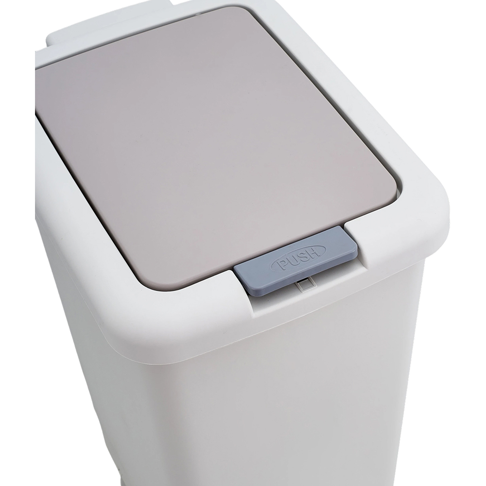 Living and Home White Slim Press and Pedal Bin 20L Image 4