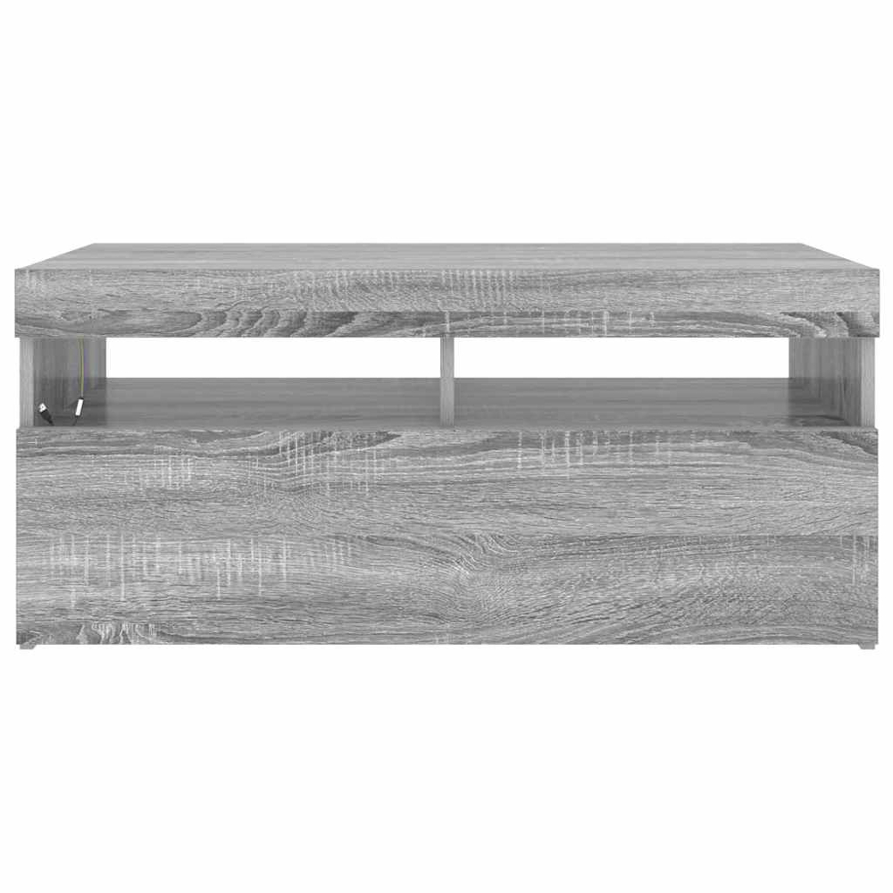 vidaXL Single Door 2 Shelf Grey Sonoma TV Cabinet with LED Lights Image 5