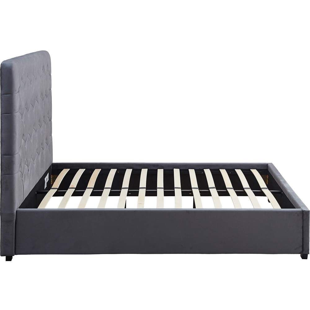 Seconique Madison Double Grey Velvet Fabric Bed Frame Image 4