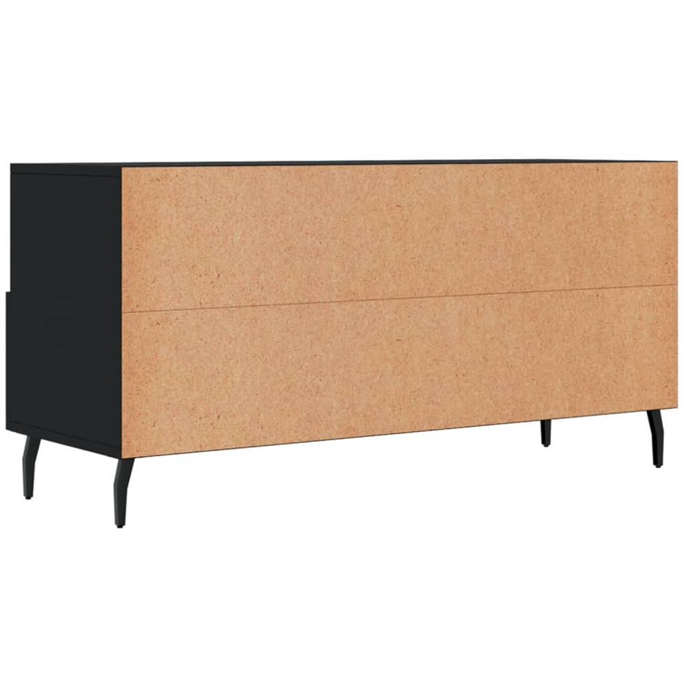 vidaXL 3 Drawer 3 Shelf Black TV Cabinet Image 8