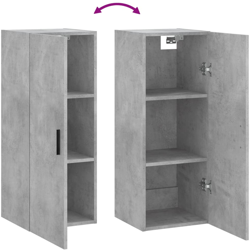 vidaXL Single Door Concrete Grey Wall Mounted Cabinet Image 8