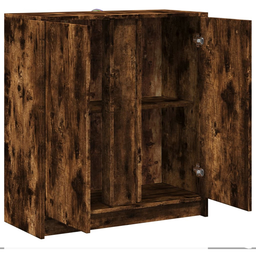 vidaXL 2 Door Smoked Oak Sideboard with RGB LED Lights Image 6