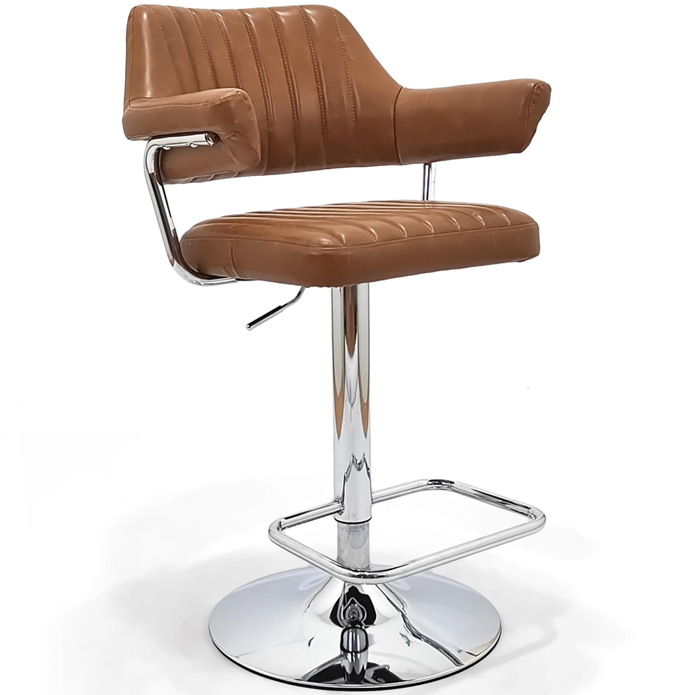 Portland Monza Tan Swivel Bar Stool Image 2