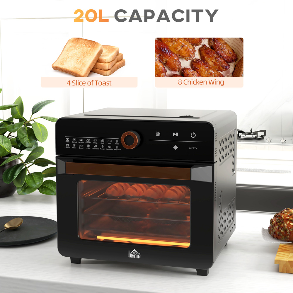 HOMCOM 800-169V70BK Black 20L Air Fryer Oven Image 4