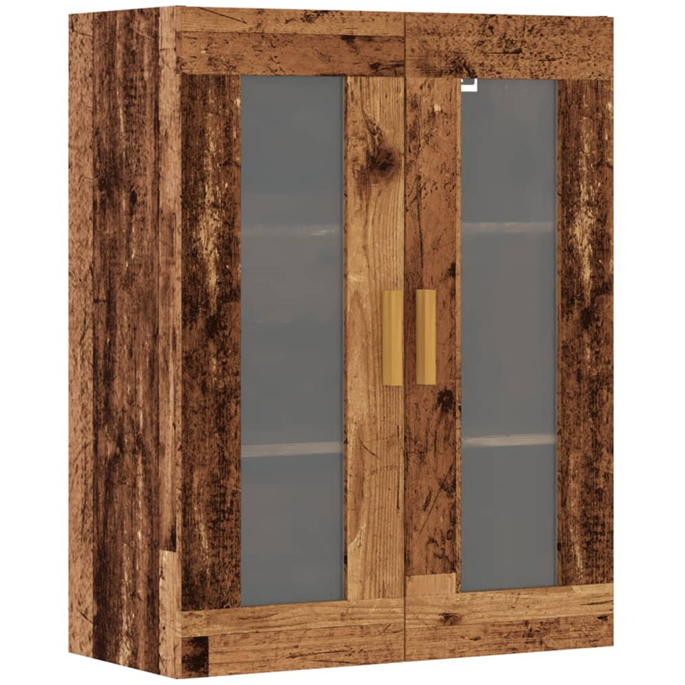 vidaXL 2 Door 3 Shelf Old Wood Hanging Wall Cabinet Image 2