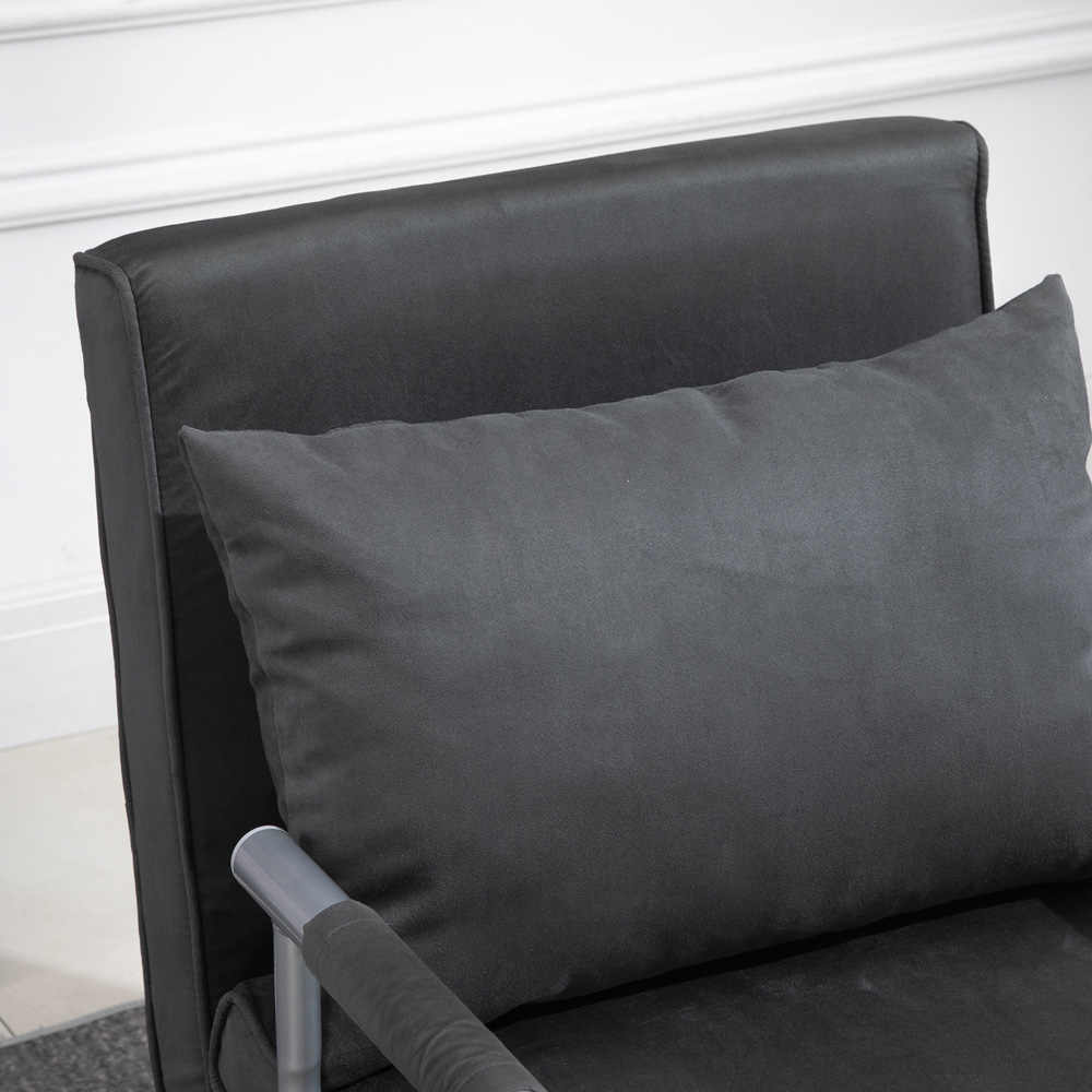 Portland Single Sleeper Dark Grey Foldable Sofa Bed Image 3