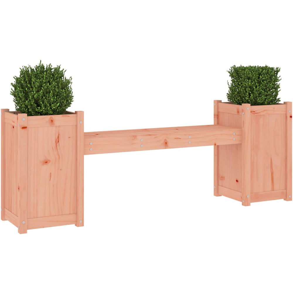 vidaXL 2-in-1 Natural Solid Douglas Wood Planter Box with 2 Seater Bench Image 6