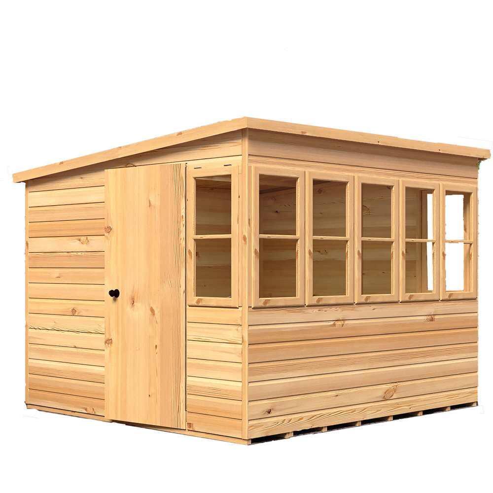 Shire 8 x 8ft Shiplap Style A Sun Pent Shed Image 1