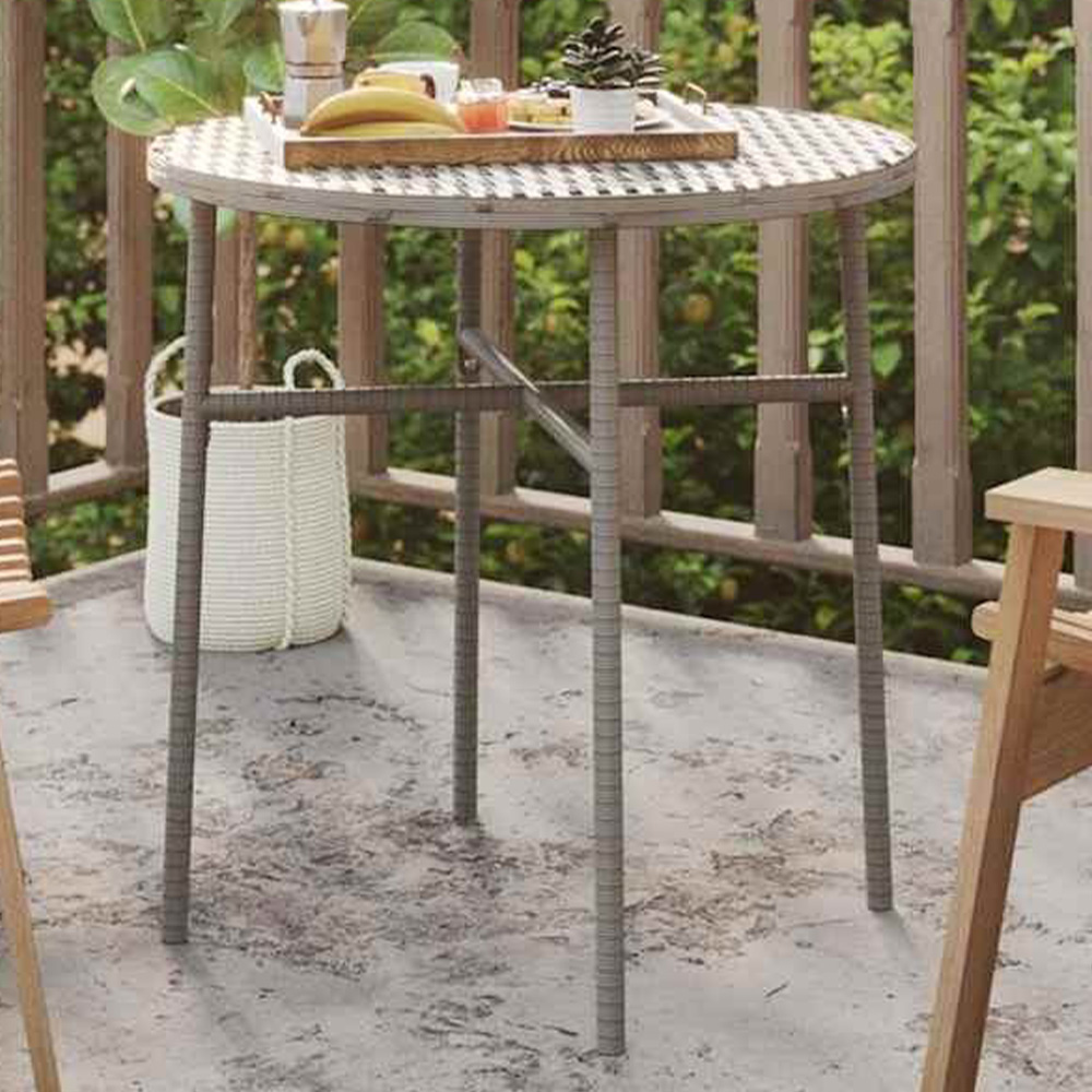 Walplus Grey PE Rattan Steel Coffee Table Image 1