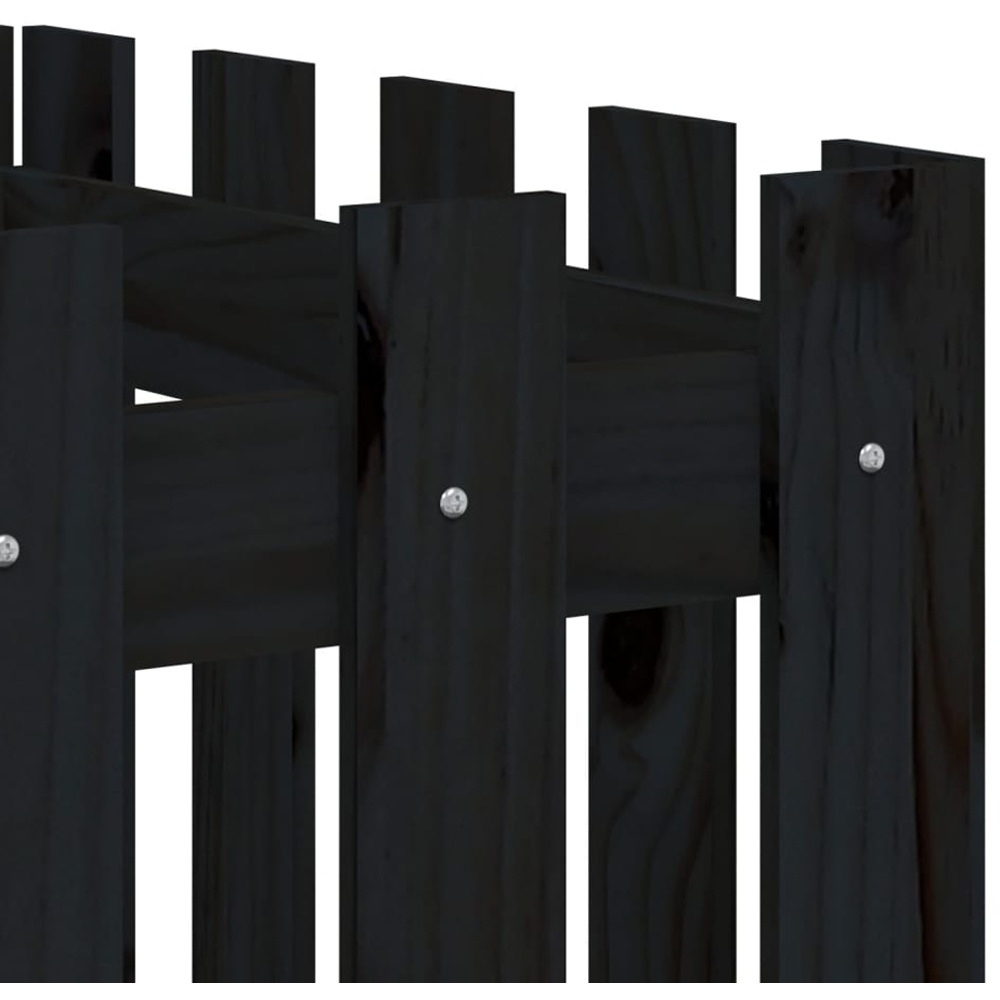 vidaXL Black Pine Wood Raised Garden Bed 50 x 50 x 200cm Image 6
